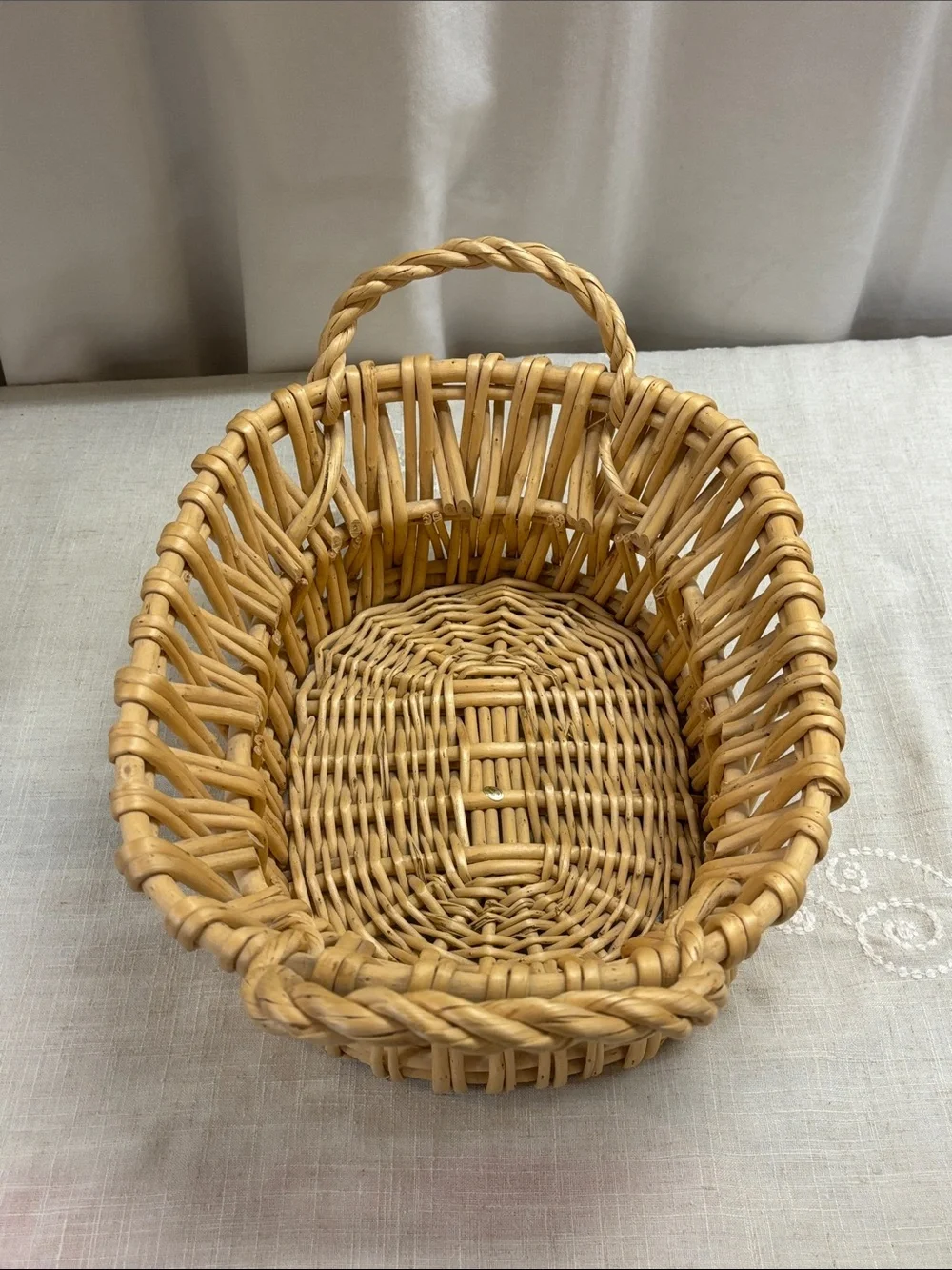 Wicker Basket with Handles - Natural Tan